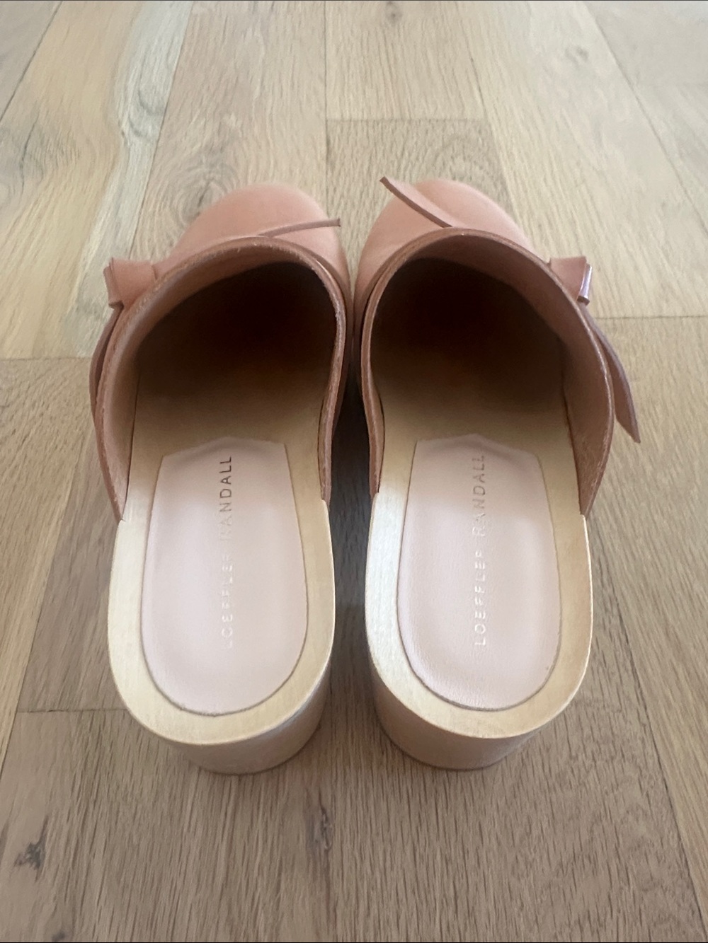 Loeffler Randall Tan Leather Knot-Detail Clogs - Picture 2 of 5